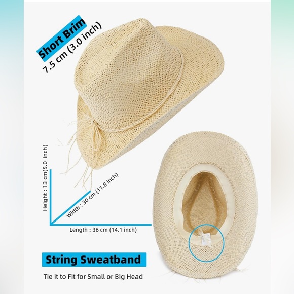 Straw Cowboy Hat - Picture 3 of 6